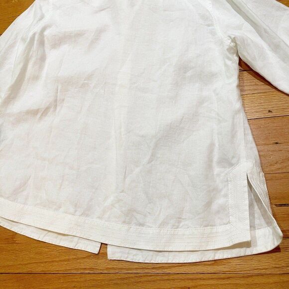 Liz Claiborne Womens Classic Linen Blouse Plus Size 1X Button Up NEW WITH TAGS - Picture 7 of 7